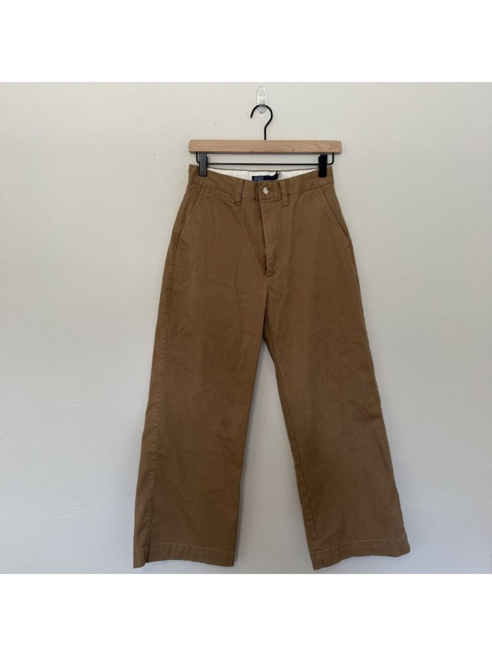 Polo Ralph Lauren Women's Wide Leg Chino Pants Size 4 Tan Khaki High Rise